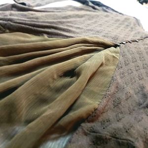 Green Free People oversized shirt w/ train.